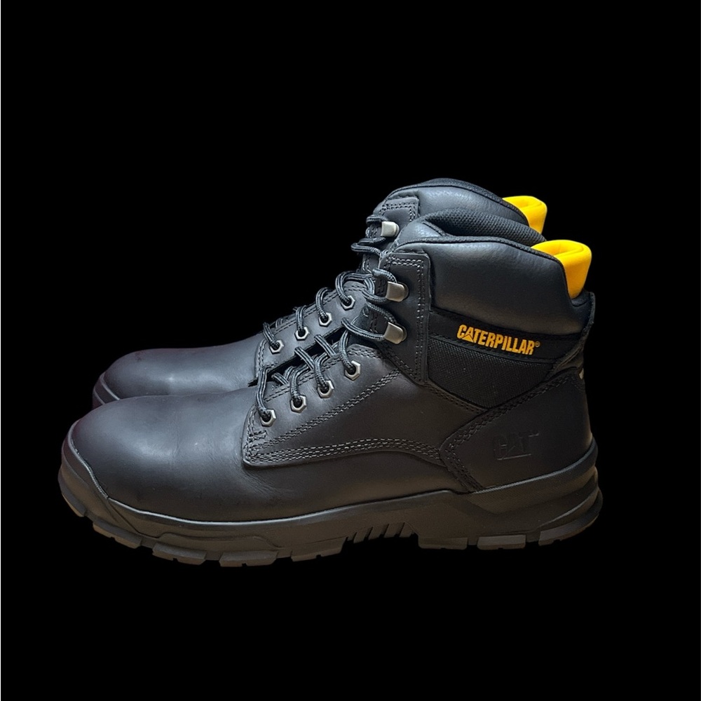 Size 13 - Caterpillar Mobilize Mens Black Leather Alloy Toe Work Boots